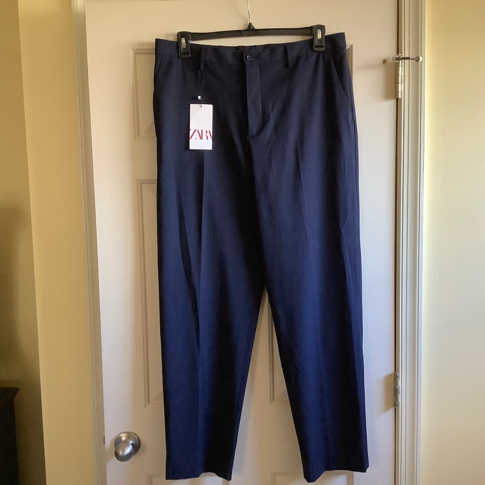 ZARA Men’s Suit Pants Slacks Navy Blue SZ 34/31